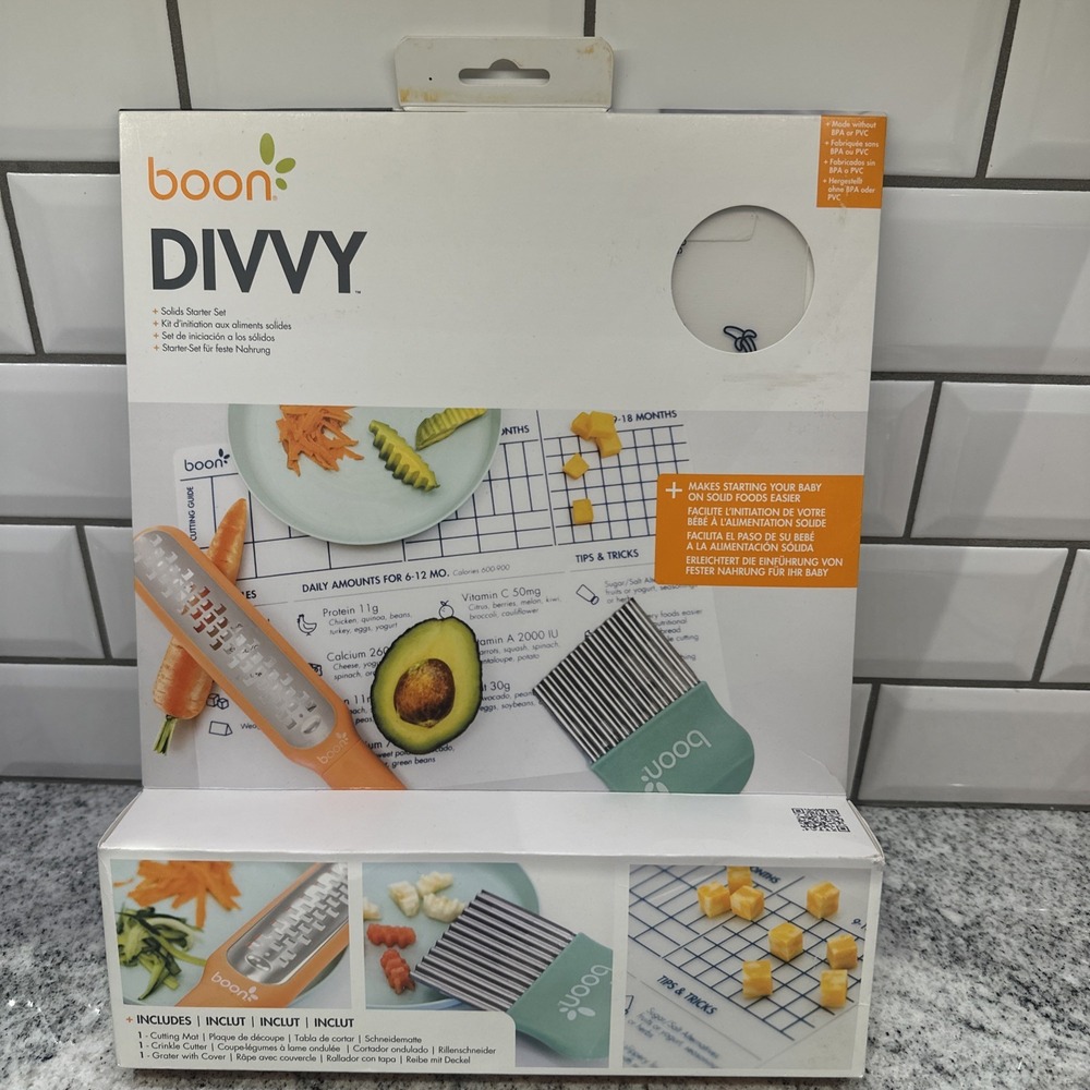 Boon DIVVY‎ Baby Solid Food Prep Starter Kit - Includes 11x14 Silicone Placema